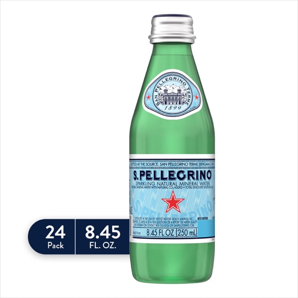 Sparkling Natural Mineral Water, 8.45 fl oz. Glass Bottle, 24 Count C266