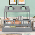 Wood Playhouse Bed Frame with Trundle A453456