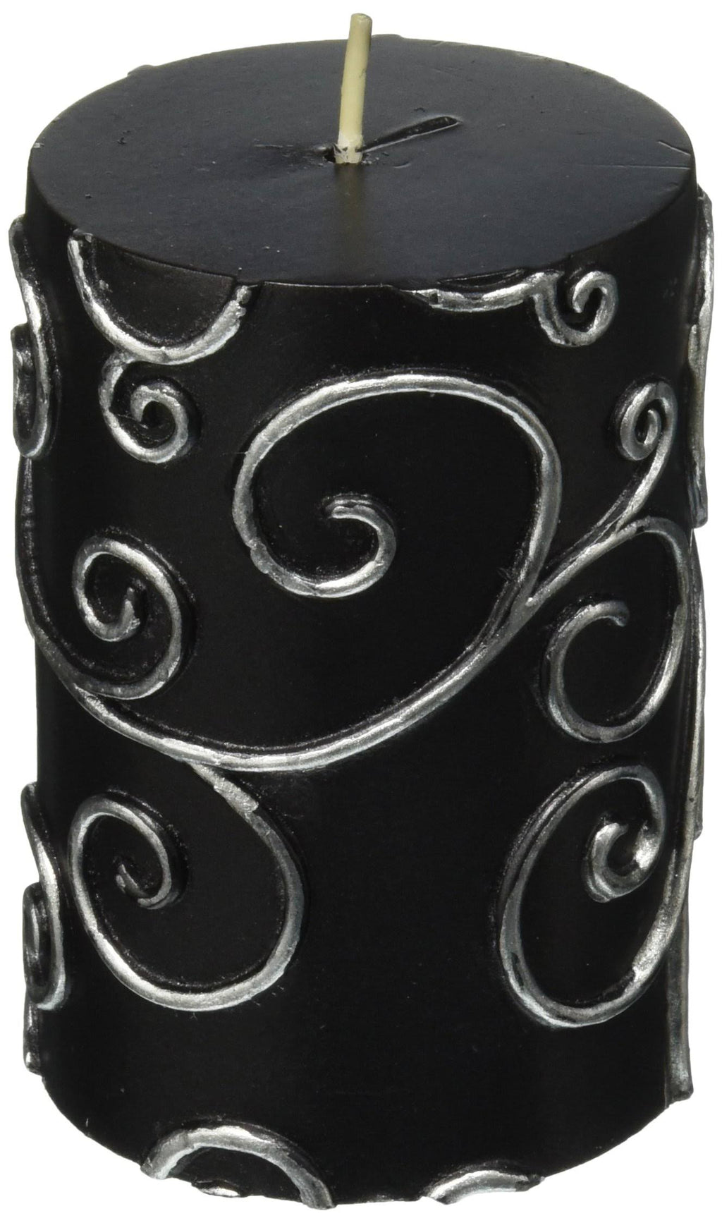 Black Scroll Pillar Candle Bulk (12-Case) T561031