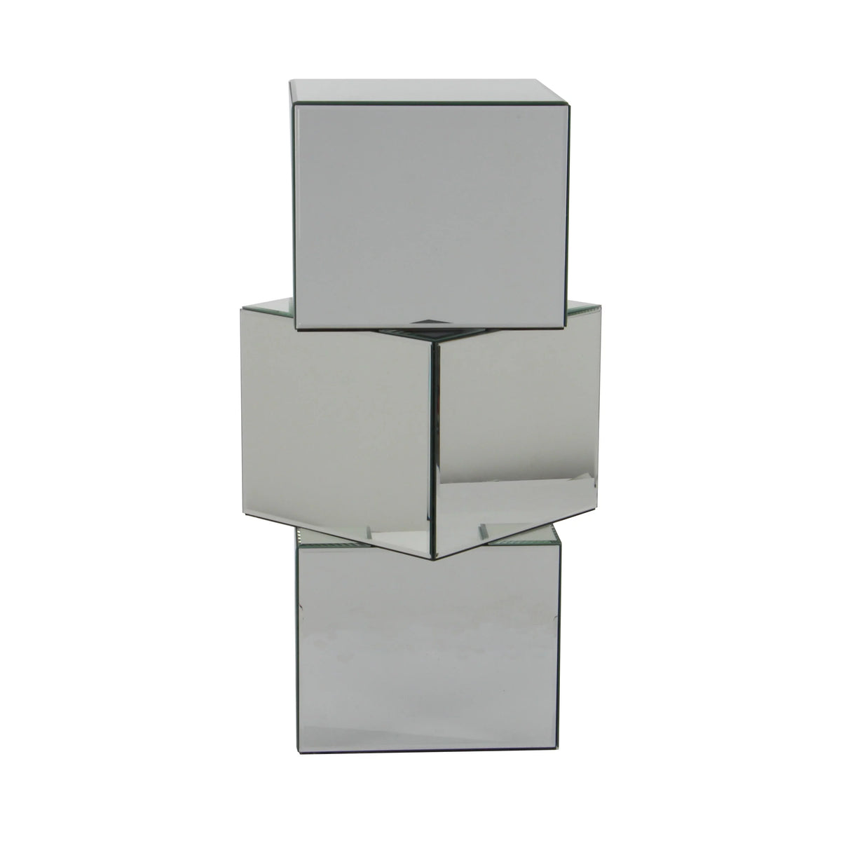 15" x 30" Silver Mirrored Pedestal Table X347973
