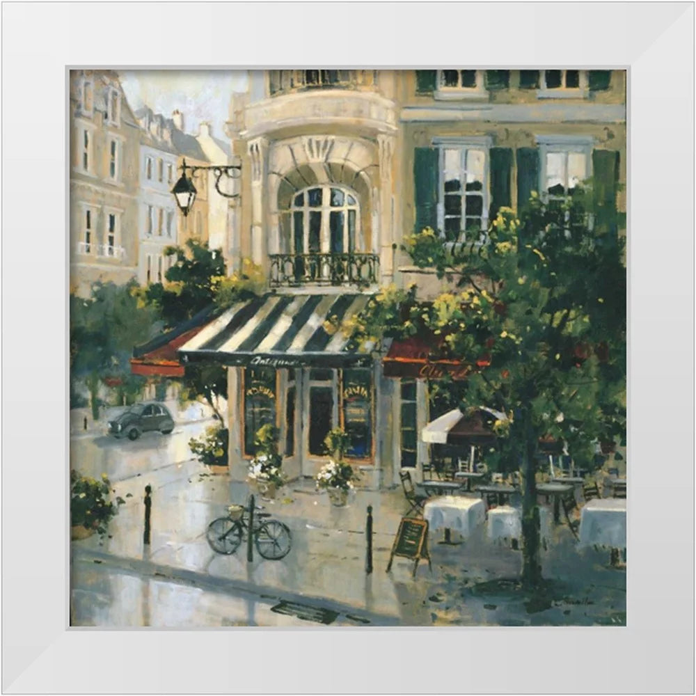 White Modern Wood Framed Art Print F13073