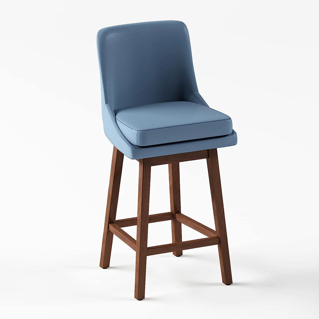 Blue 26" H Swivel Upholstered Bar Stools Set of 4 D9956