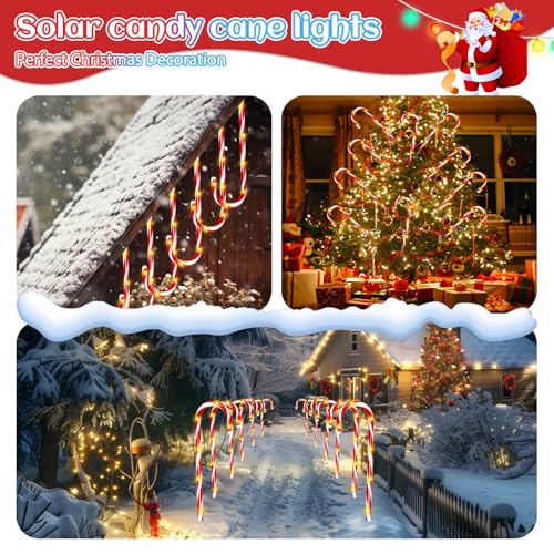 12 Pack Solar Christmas Pathway Stake Lights W1016