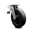 Polyolefin Swivel Top Plate Caster with 8 inch x 2 inch Black Wheel and Total Lock Brake X906213