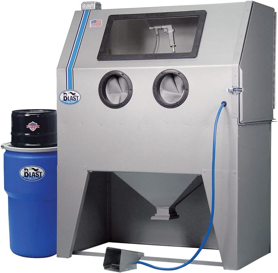 Sandblast Sandblasting Cabinet with HEPA Vacuum, 46" W x 28" D x 28" H Work Area S8588