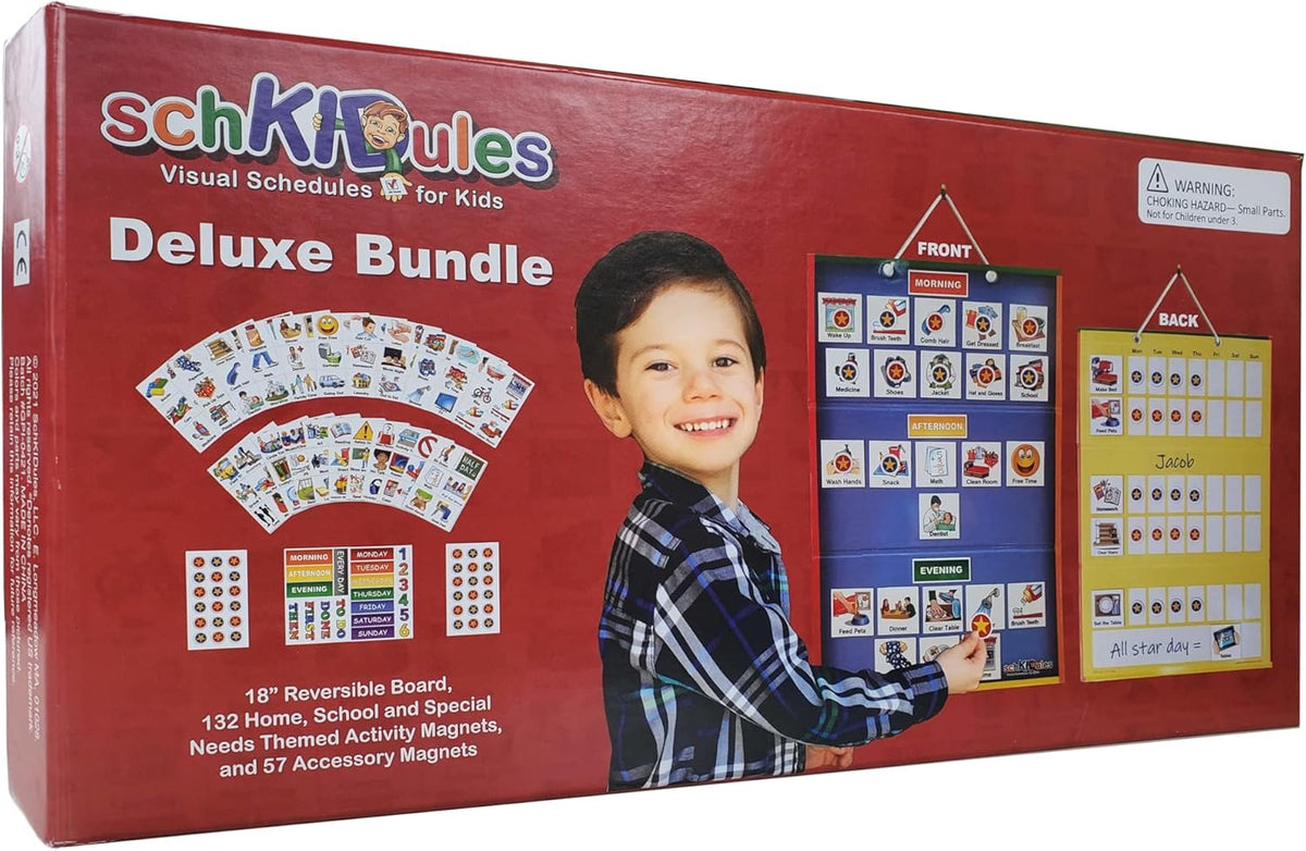 Visual Schedule Magnet Board with 189 Magnetic Picture Cards, Pack of 2 E85570