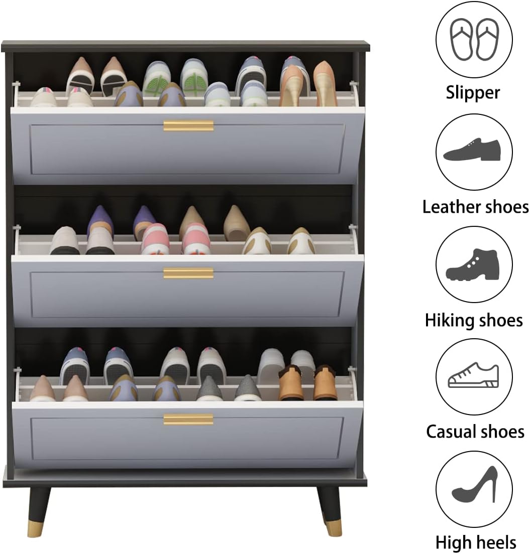 Shoe Cabinet with 3 Flip Drawers D65852