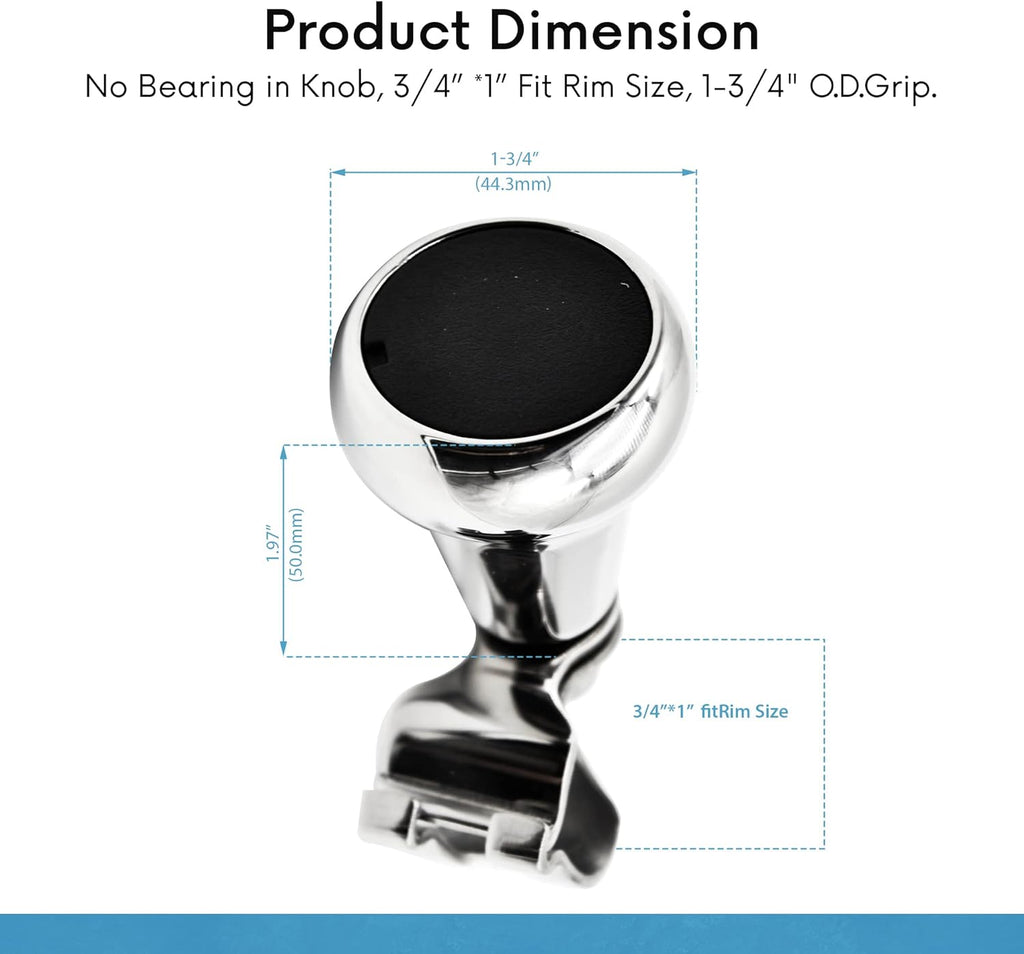 316 Stainless Steel Mirror Polished Sport Boat Steering Wheel Spinning Knob A688009