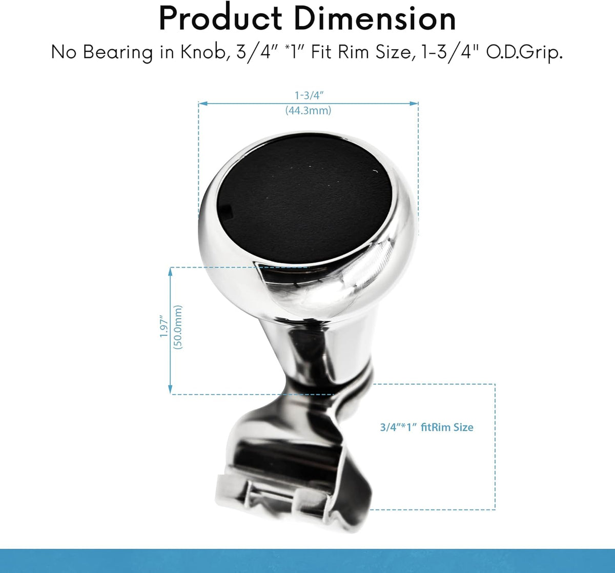 316 Stainless Steel Mirror Polished Sport Boat Steering Wheel Spinning Knob A688009