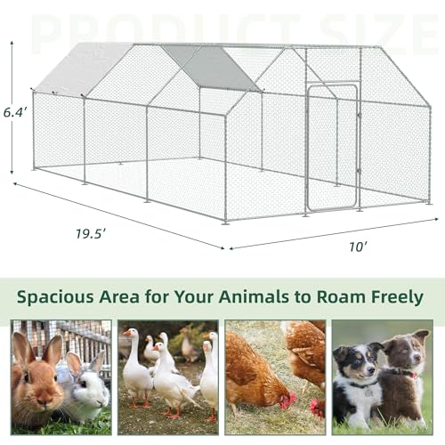 Extra Large Metal Chicken Coop Run with Cover X481