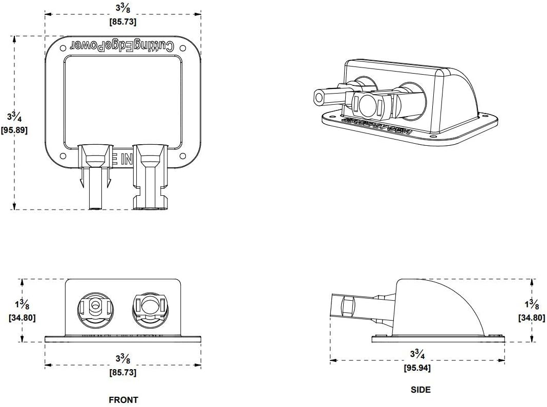 Cable Wire Entry Housing for Solar Panels, 2ft, 4 Ports, Pack of 2 E311994