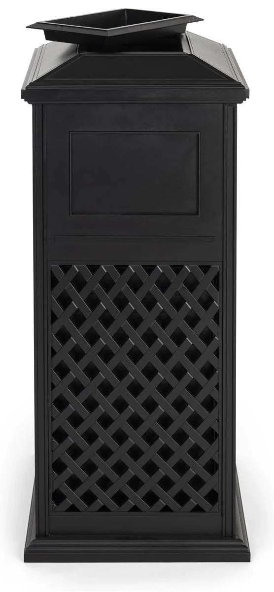 17 Gal Cast Aluminum Black Trash Receptacle F547864