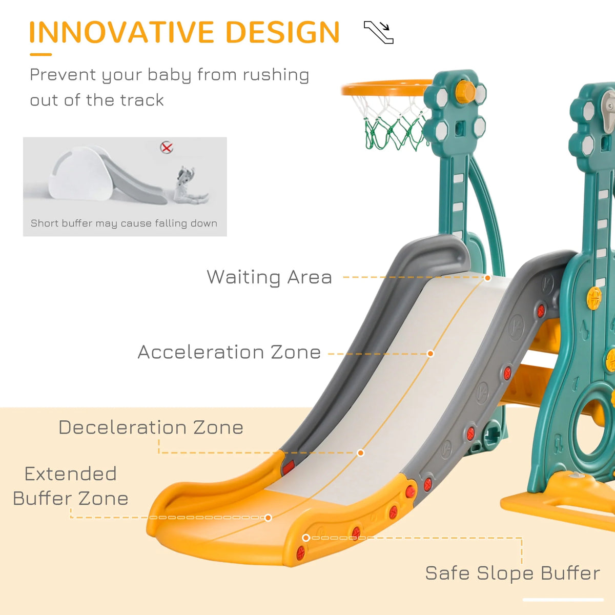 3 in 1 Toddler Swing and Slide Set with Climber L883815