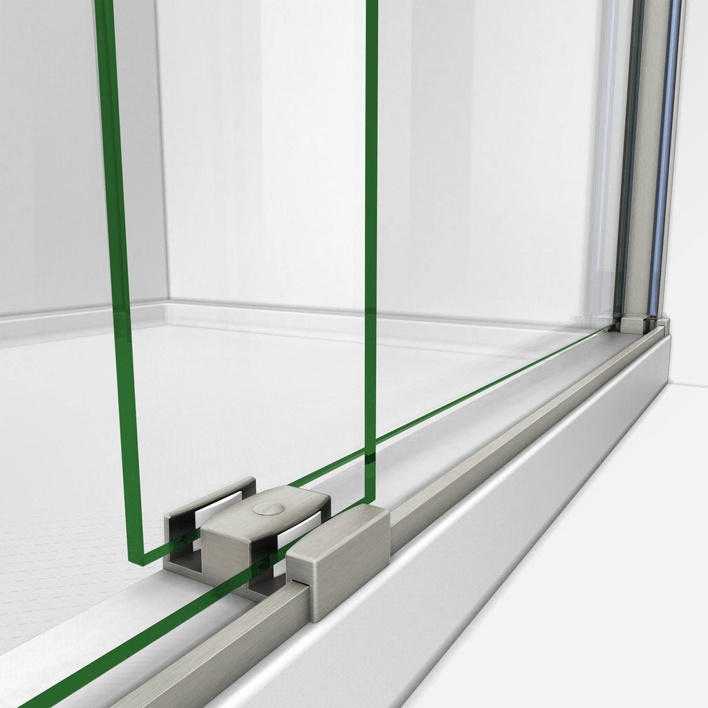 Semi-Frameless Bypass Shower Door in Chrome and Gray Glass I737