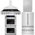 5-Piece Stainless Steel Appliance Package with Gas Rangetop, Range Hood, Refrigerator, Dishwasher and Wall Oven E9528