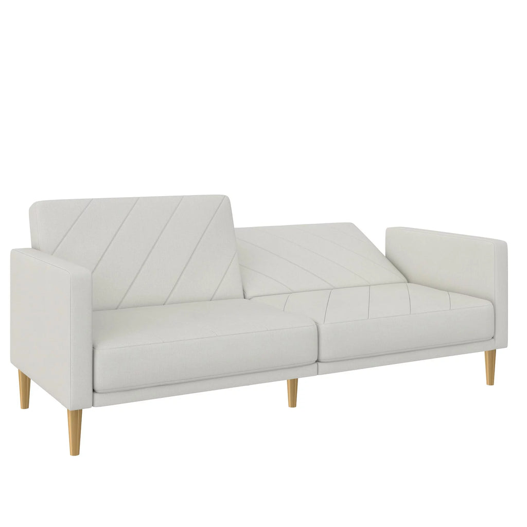 Light Gray Linen Futon Sofa Bed W92138
