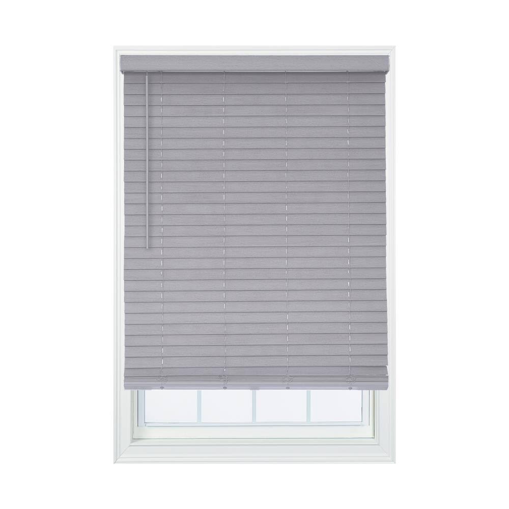 Cordless Gray Faux Wood Room Darkening Horizontal Blinds O108