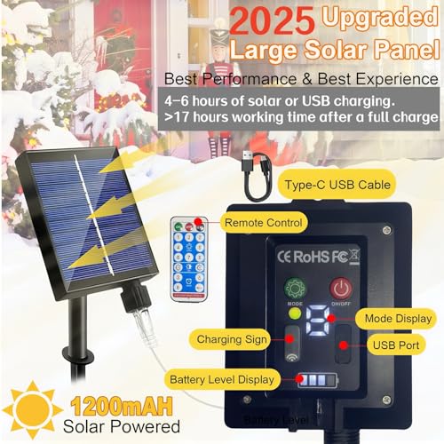 12 Pack Solar Christmas Pathway Stake Lights W1016