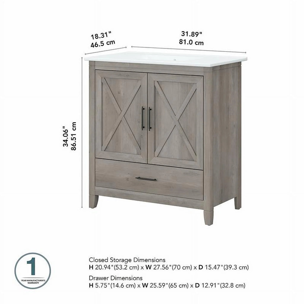 Driftwood Gray Bathroom Vanity with Sink J609