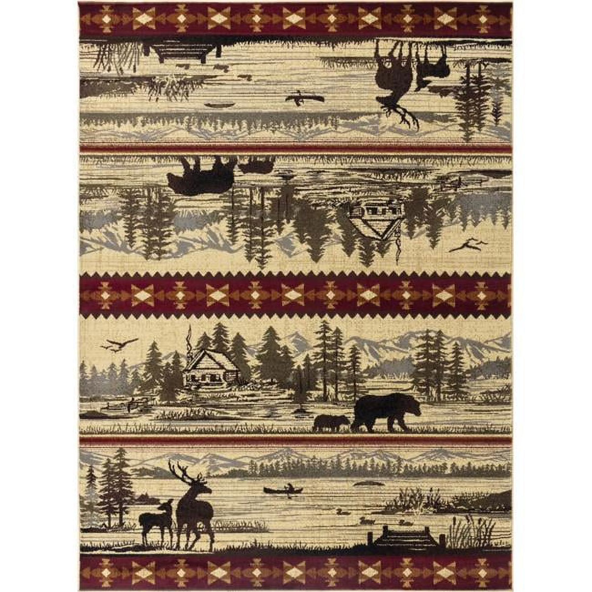Cream Cabin Life Lodge Rectangle Rug B9654