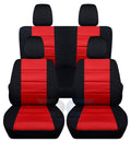 Black and Red Cotton Seat Covers for Jeep Wrangler JK 2-Door Z68935