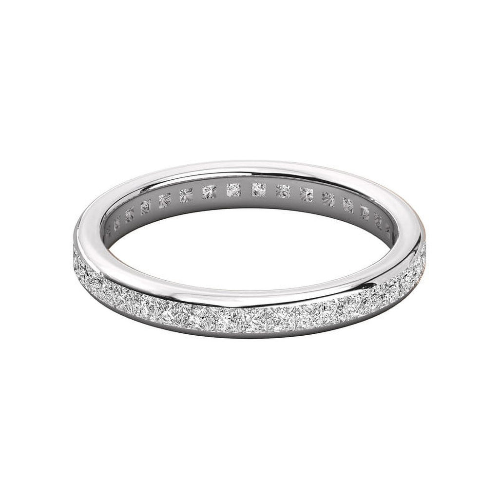 1.70MM Princess Cut Colorless Moissanite Eternity Band, 925 Silver R413036
