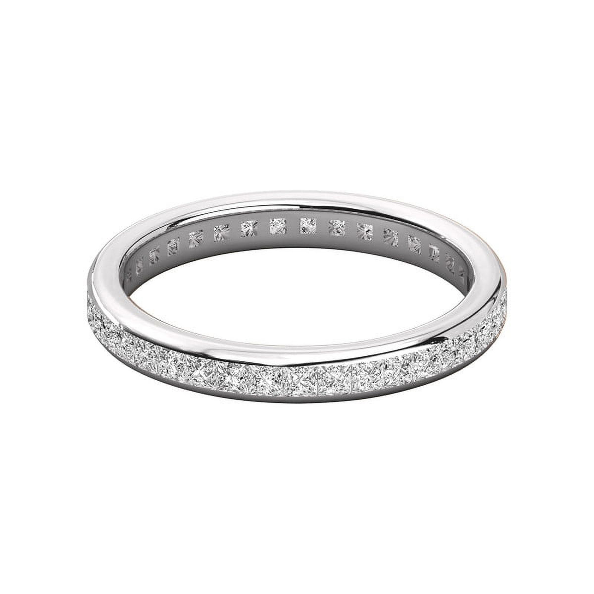 1.70MM Princess Cut Colorless Moissanite Eternity Band, 925 Silver R413036