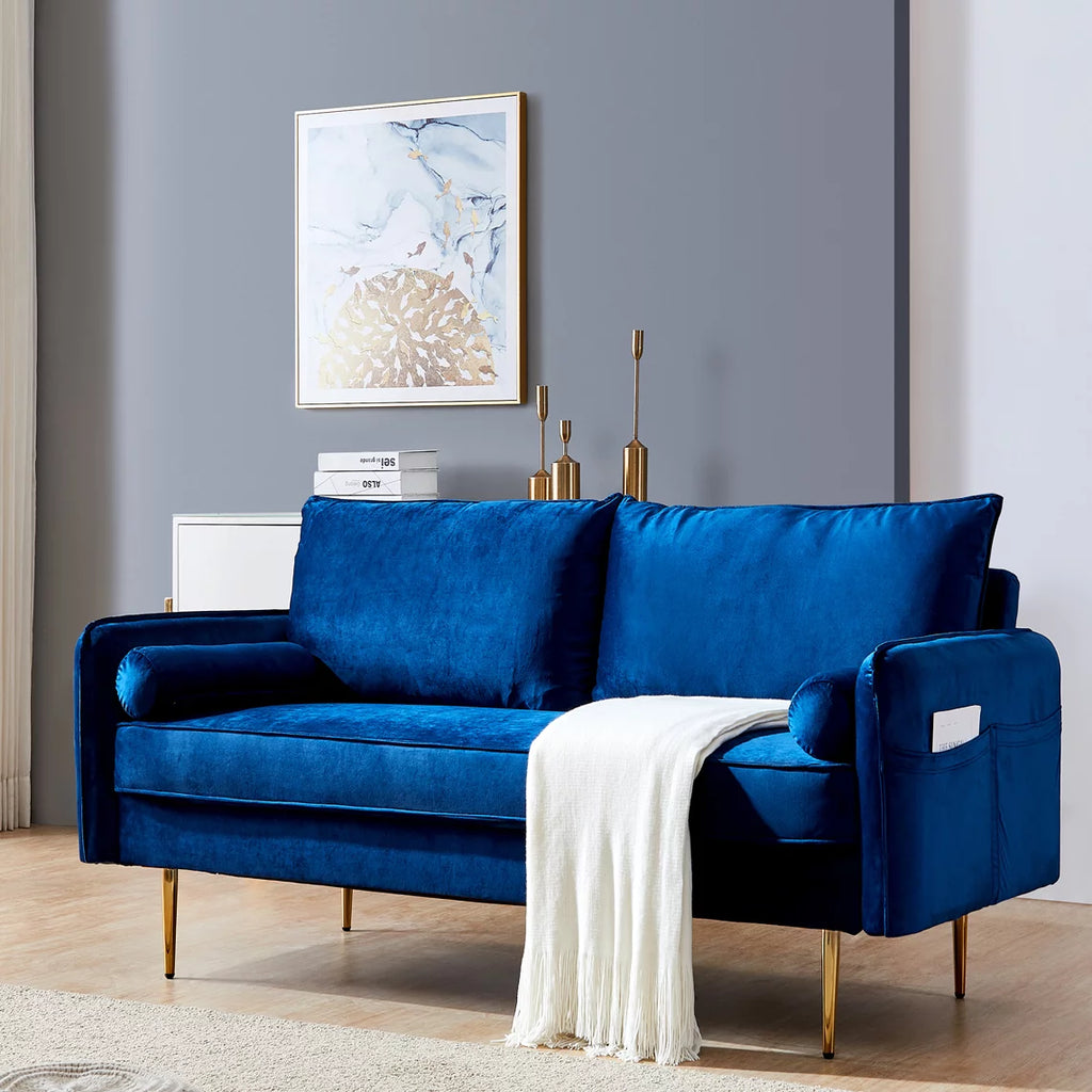 Blue Velvet Sofa B3416