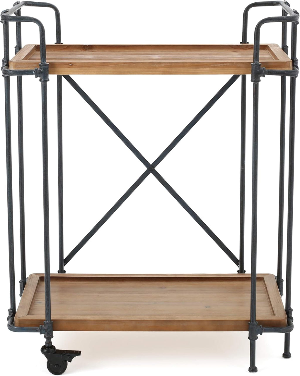 Antique Finish Firwood and Iron Coffee Cart L42833