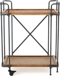 Antique Finish Firwood and Iron Coffee Cart L42833