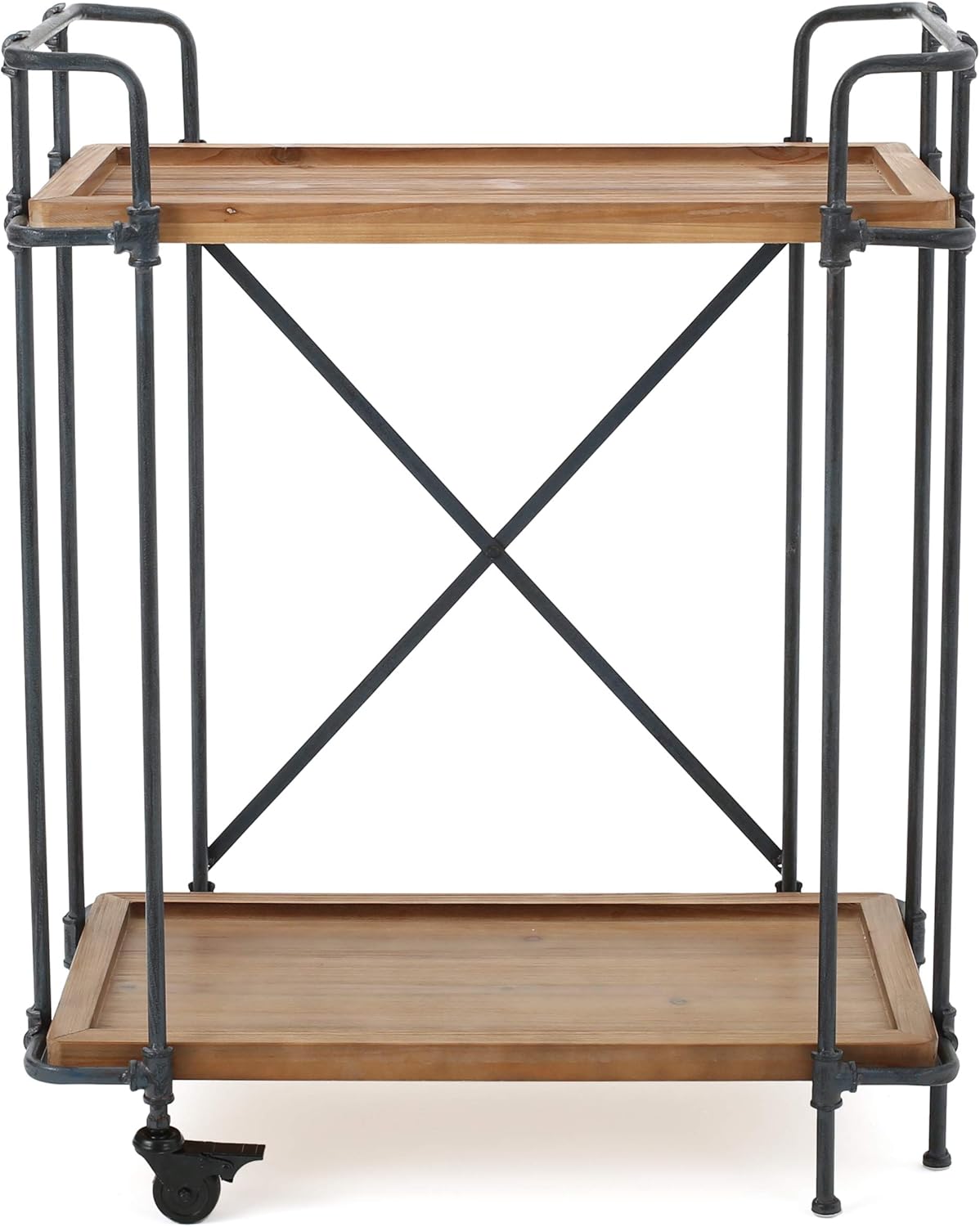 Antique Finish Firwood and Iron Coffee Cart L42833