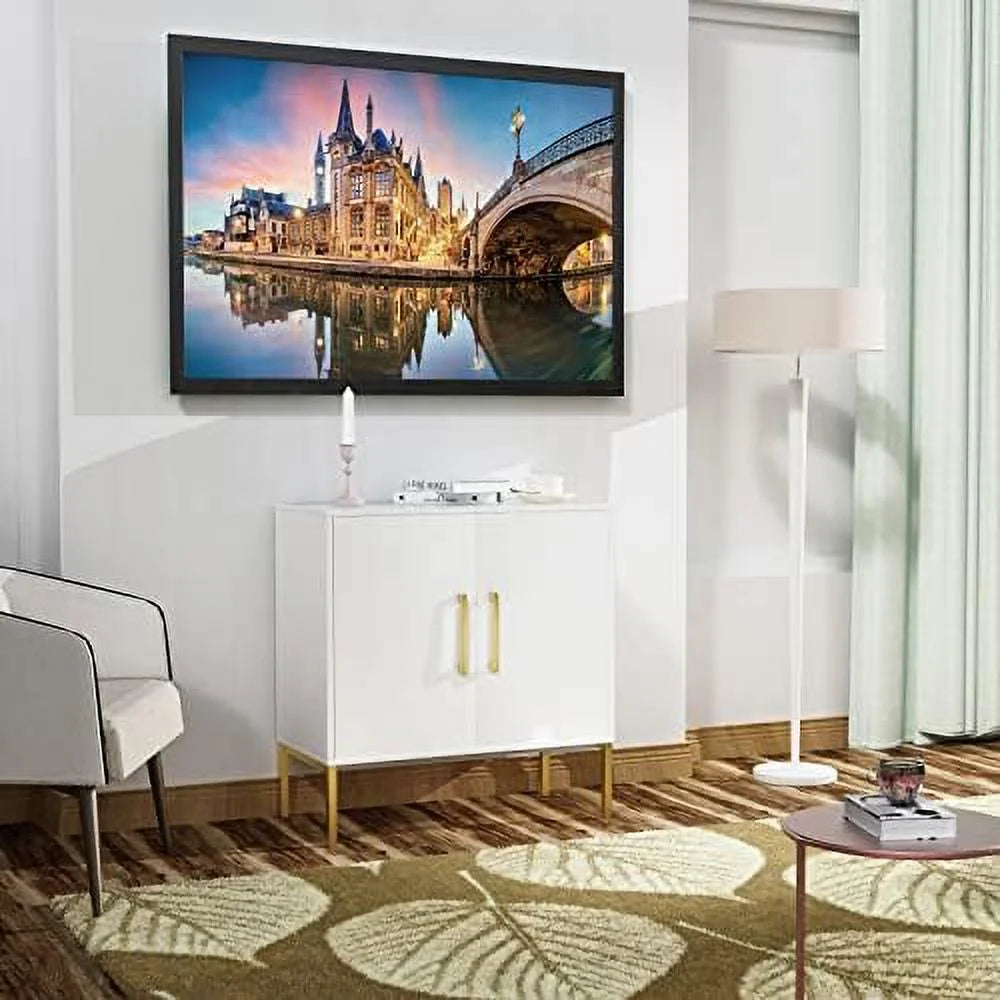 White Free Standing Cabinet with Doors U705472