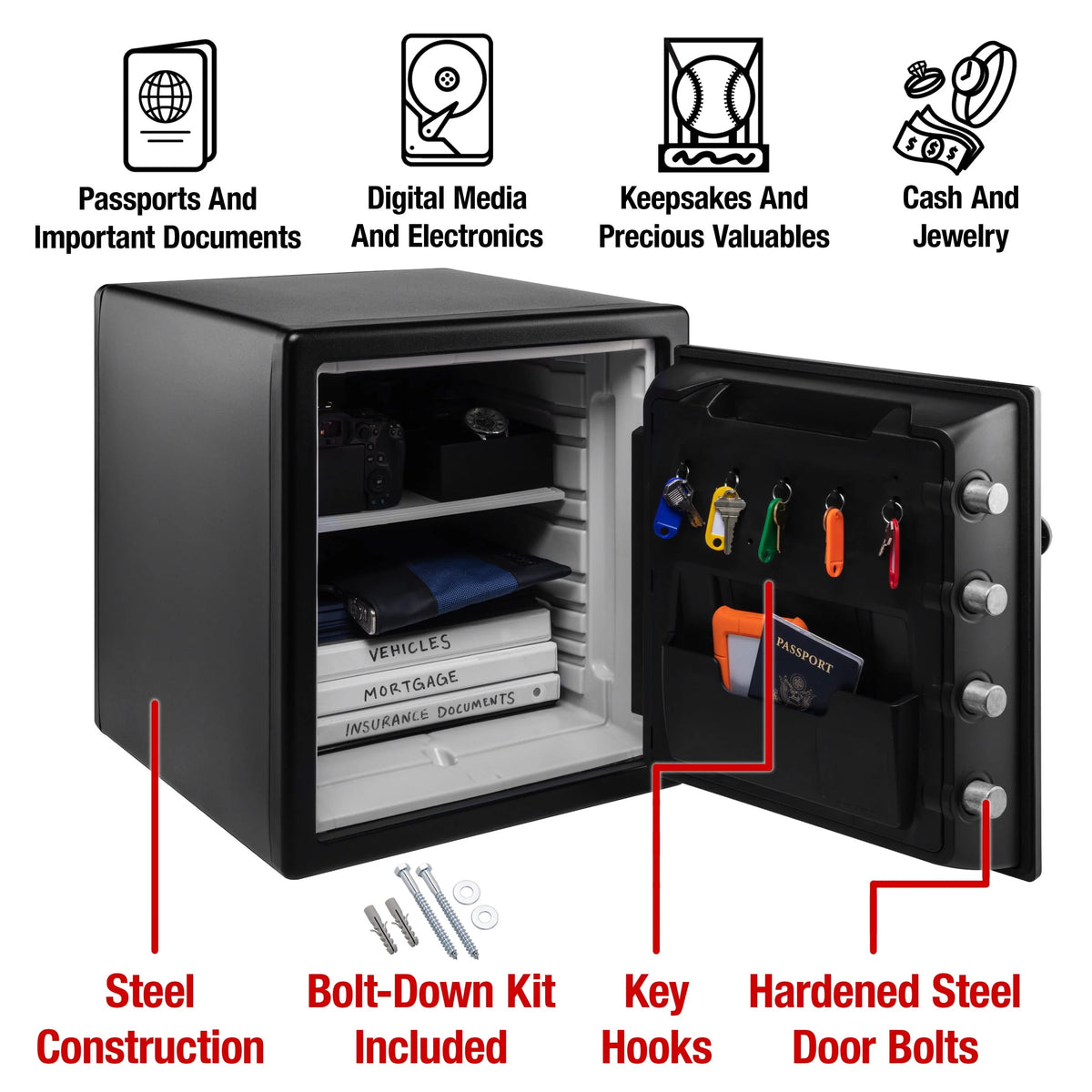 Fire-Resistant Waterproof Safe with Dial Combination Lock, 1.23 cu. ft. E1498