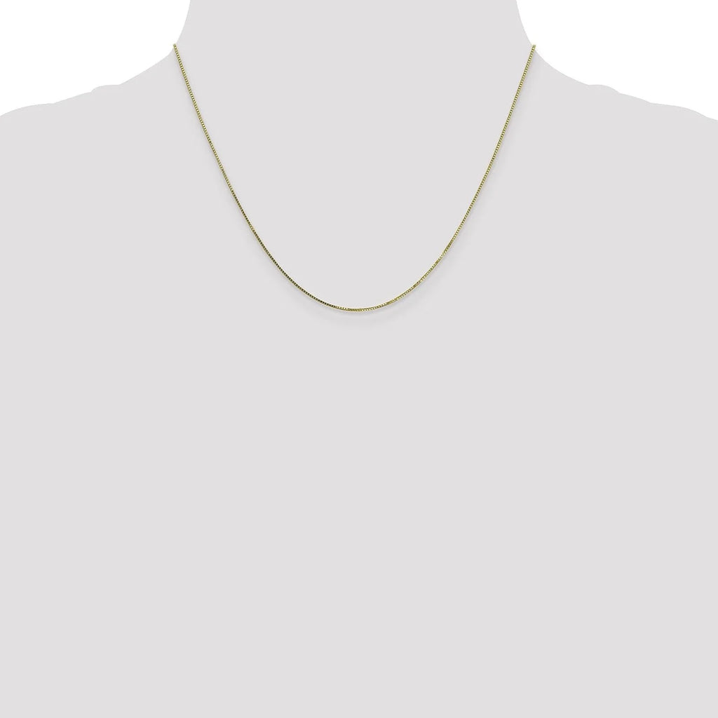 Solid 10k Yellow Gold 0.9mm Box Chain - 18" Q3033