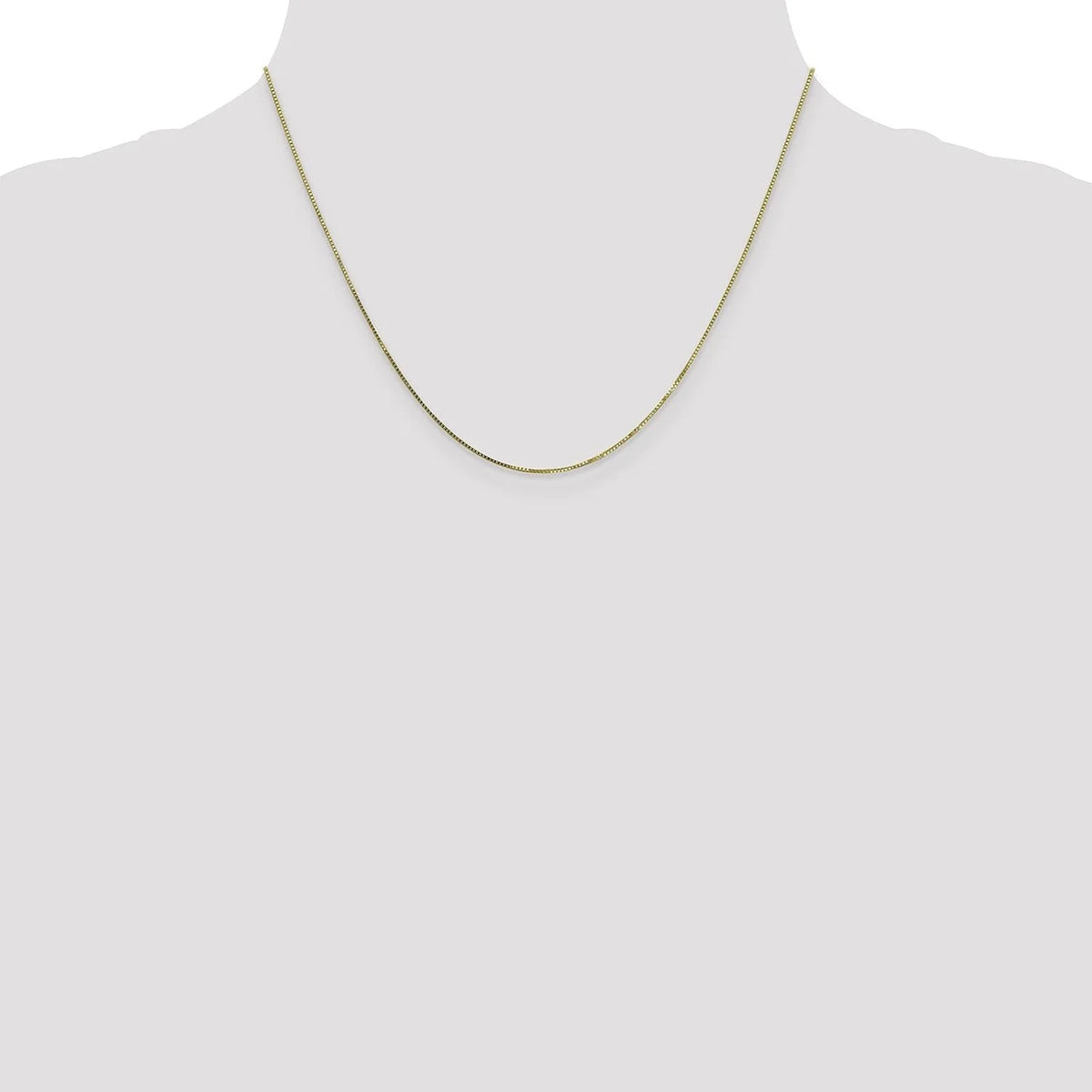 Solid 10k Yellow Gold 0.9mm Box Chain - 18" Q3033