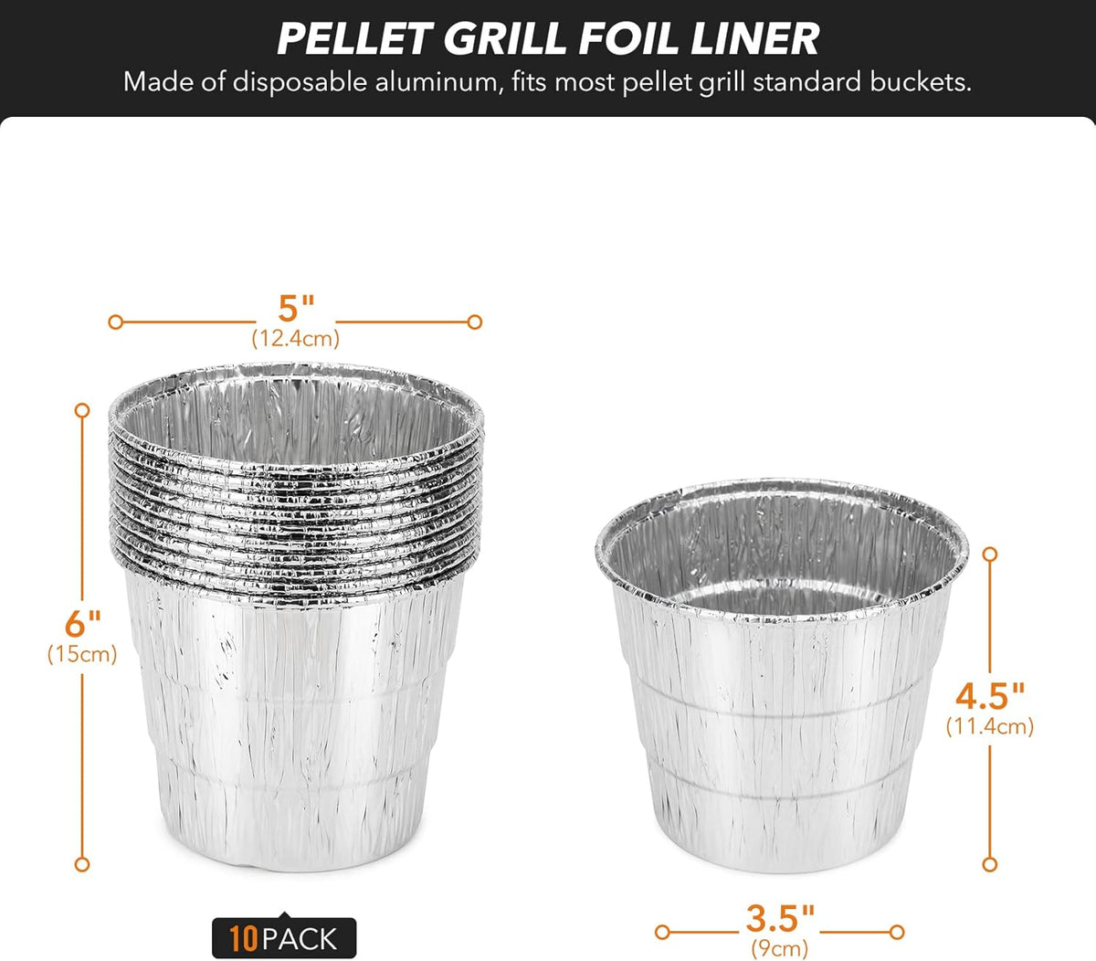 Grill Grease Drip Bucket with 10-Pack Foil Liners I431