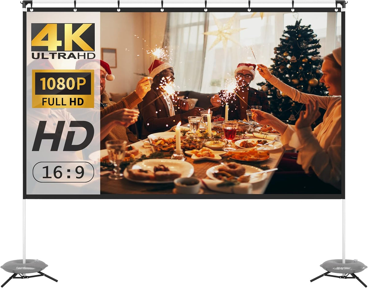 100 Inch 16:9 Portable Projector Screen with Stand and Carry Bag R790