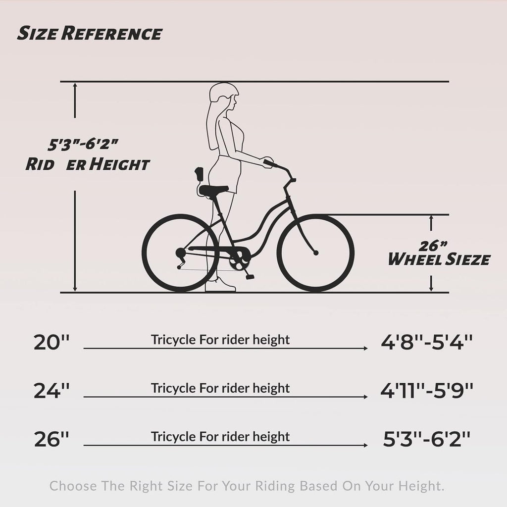 Black 24" 7 Speed 3 Wheel Adult Tricycle with Basket Y5125