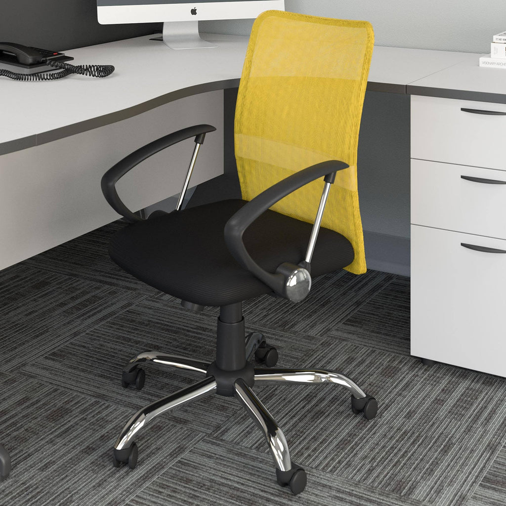 Yellow Contoured Mesh Office Chair E4147