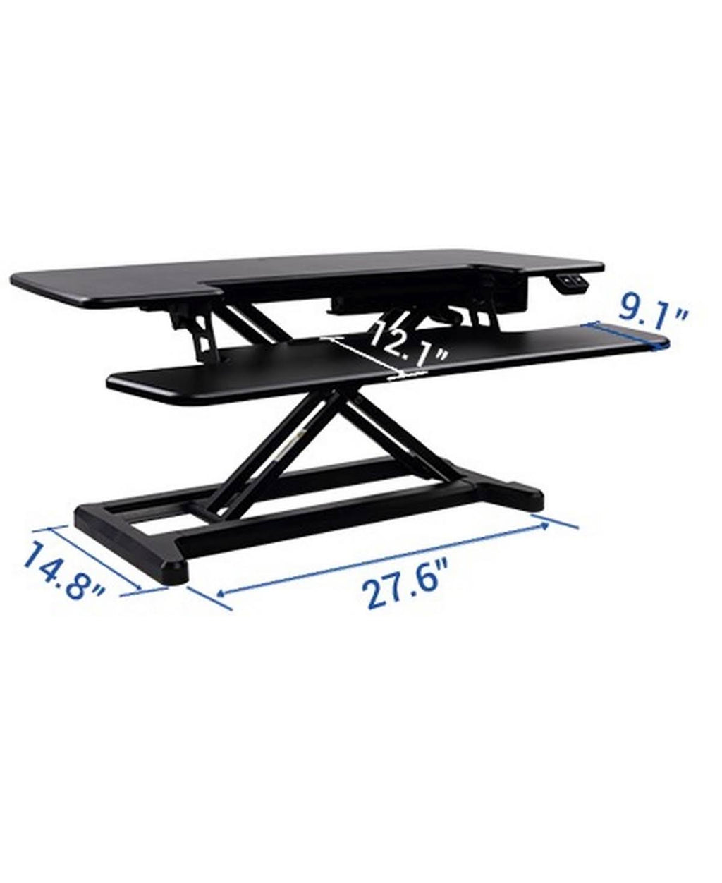 Black electric standing desk converter J148