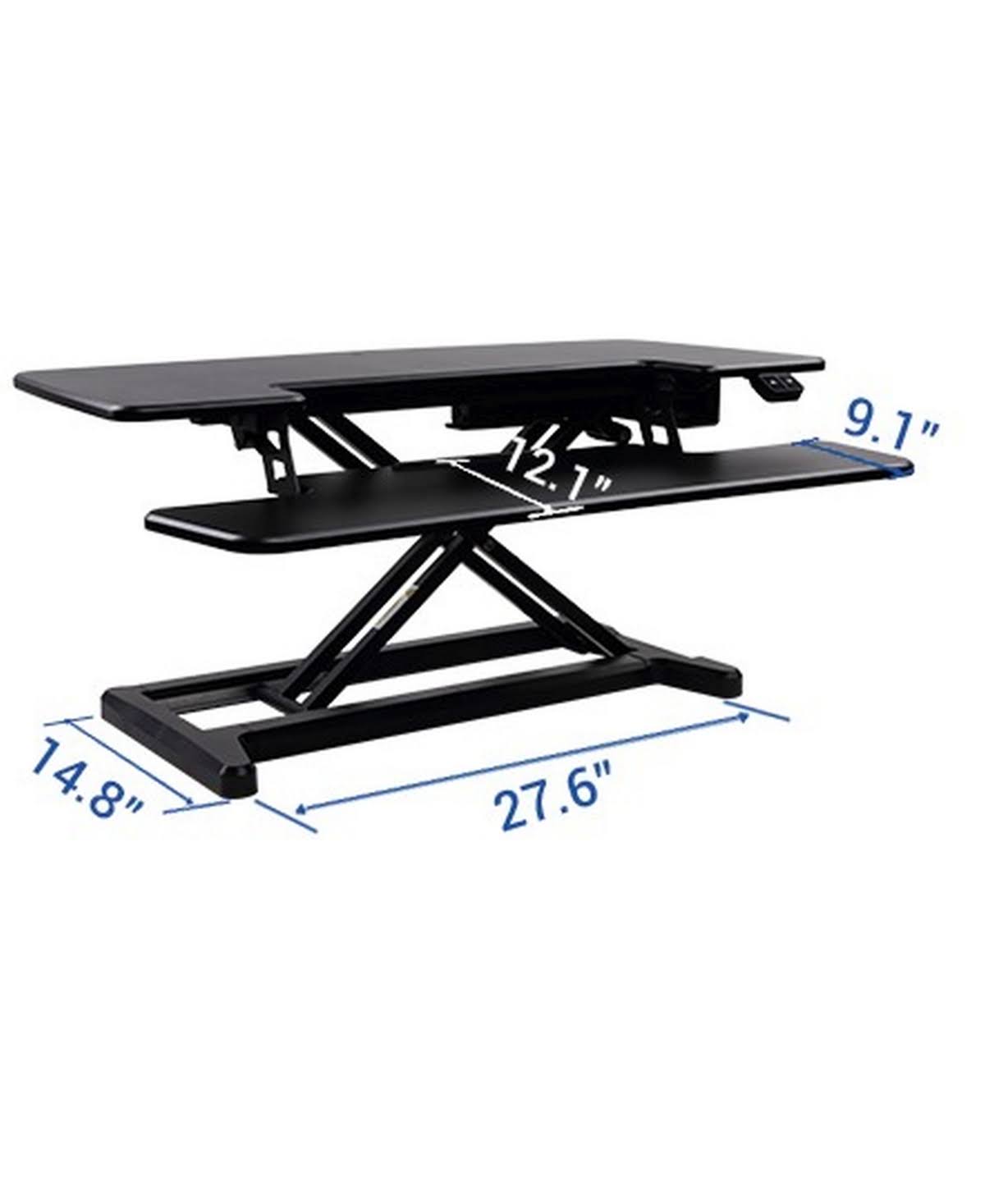 Black electric standing desk converter J148
