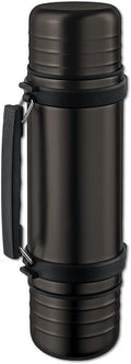 Titanium Gray 1.0 Liter Double-Walled Vacuum Flask with 2 Insulating Plastic Cups Y673921