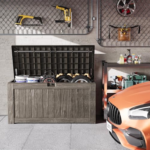 Black 120 Gallon Outdoor Storage Box with Lock K48571