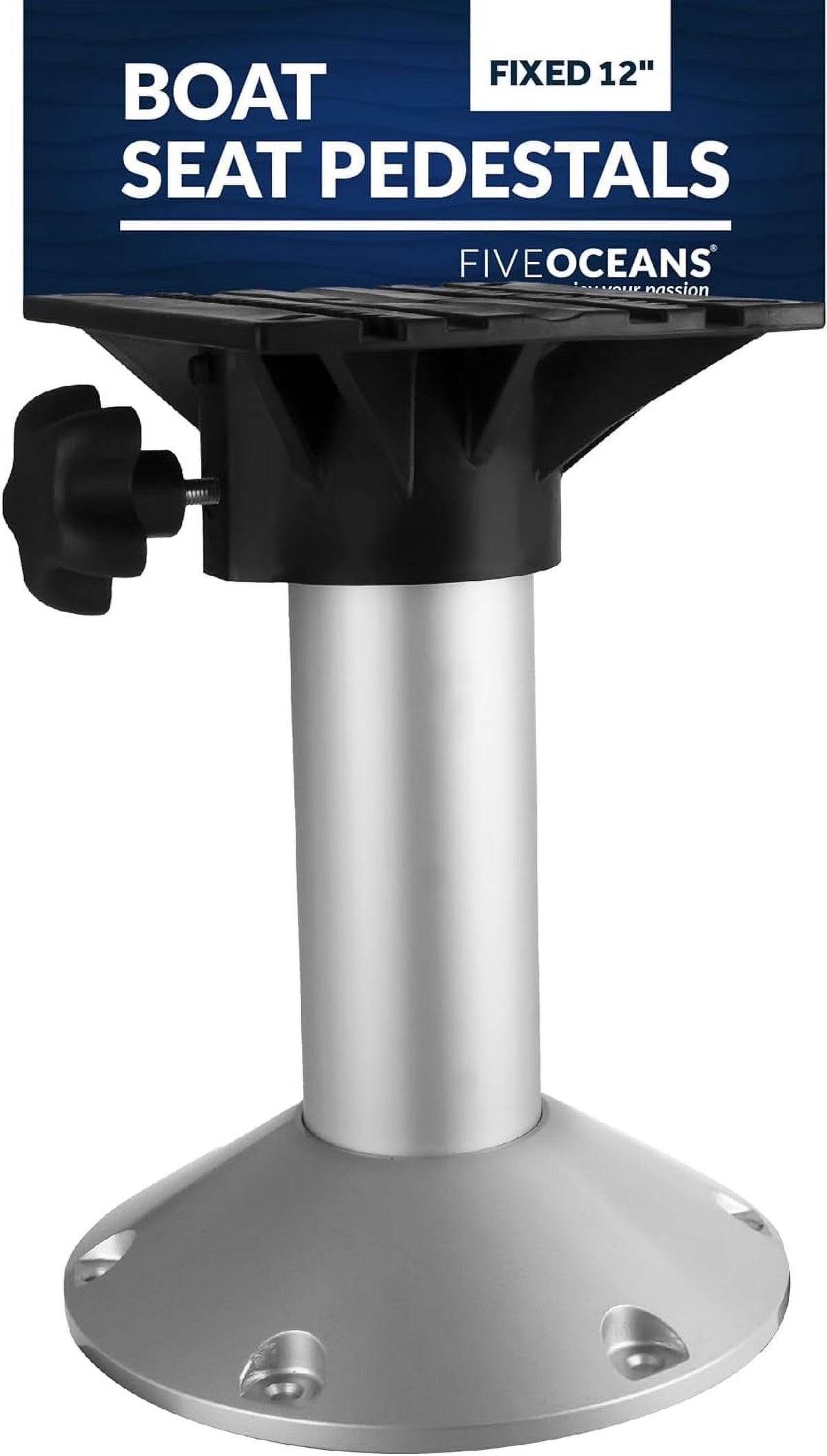 Fixed Height 12 Inches 360 Degree Marine-Grade Aluminum Boat Seat Pedestal P3133