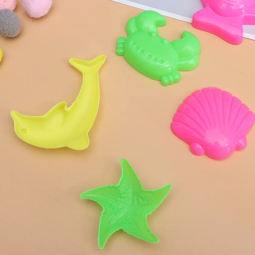 6pcs Beach Sand Toys Set Sand Tray Molds T296208