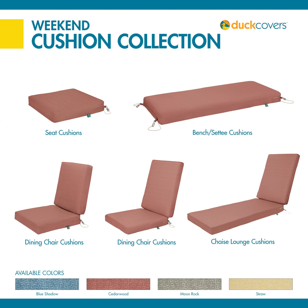 Water-Resistant Outdoor Dining Seat Cushion, 19 x 19 x 3 inch X75453