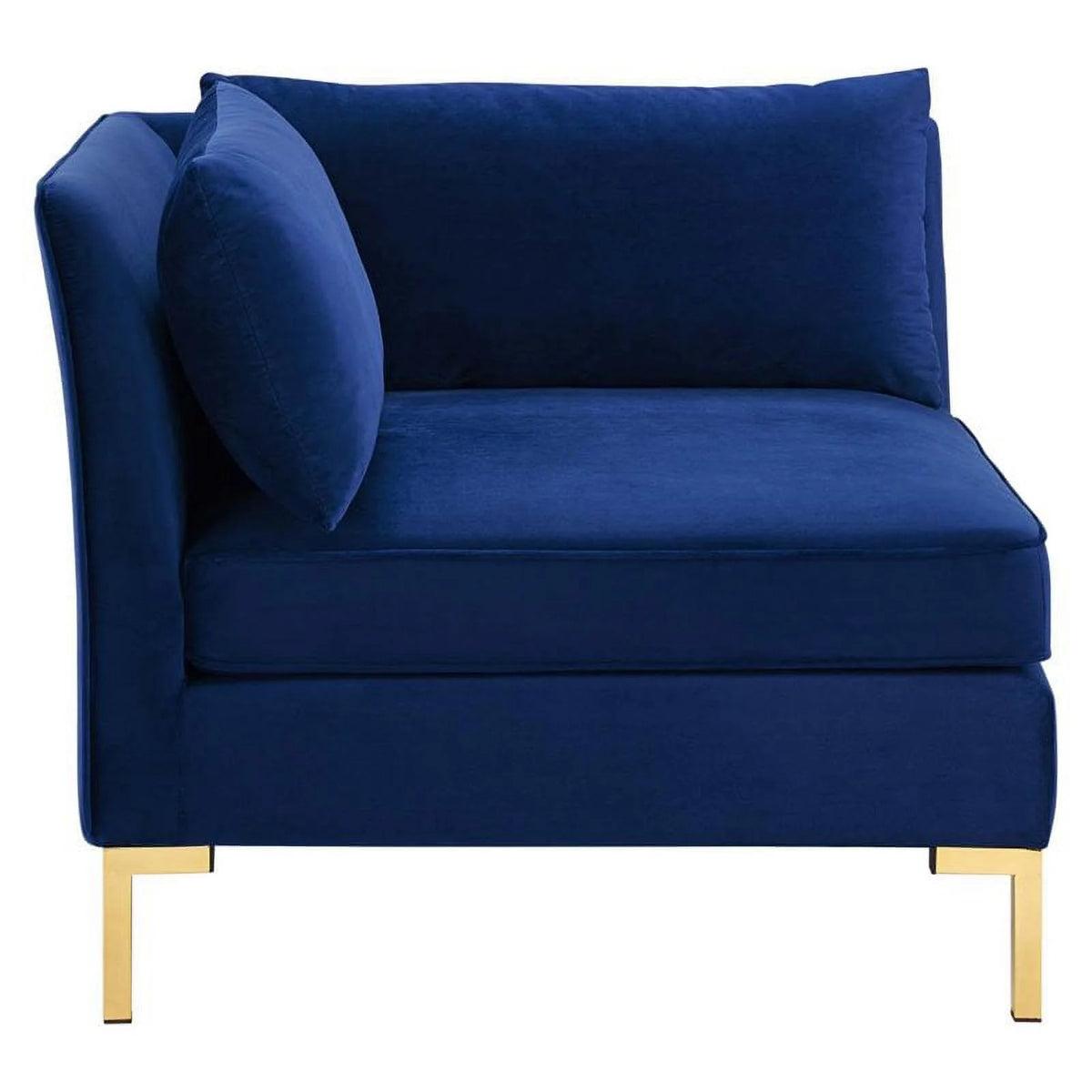 Navy Velvet Upholstered Corner Sectional Chair D60362