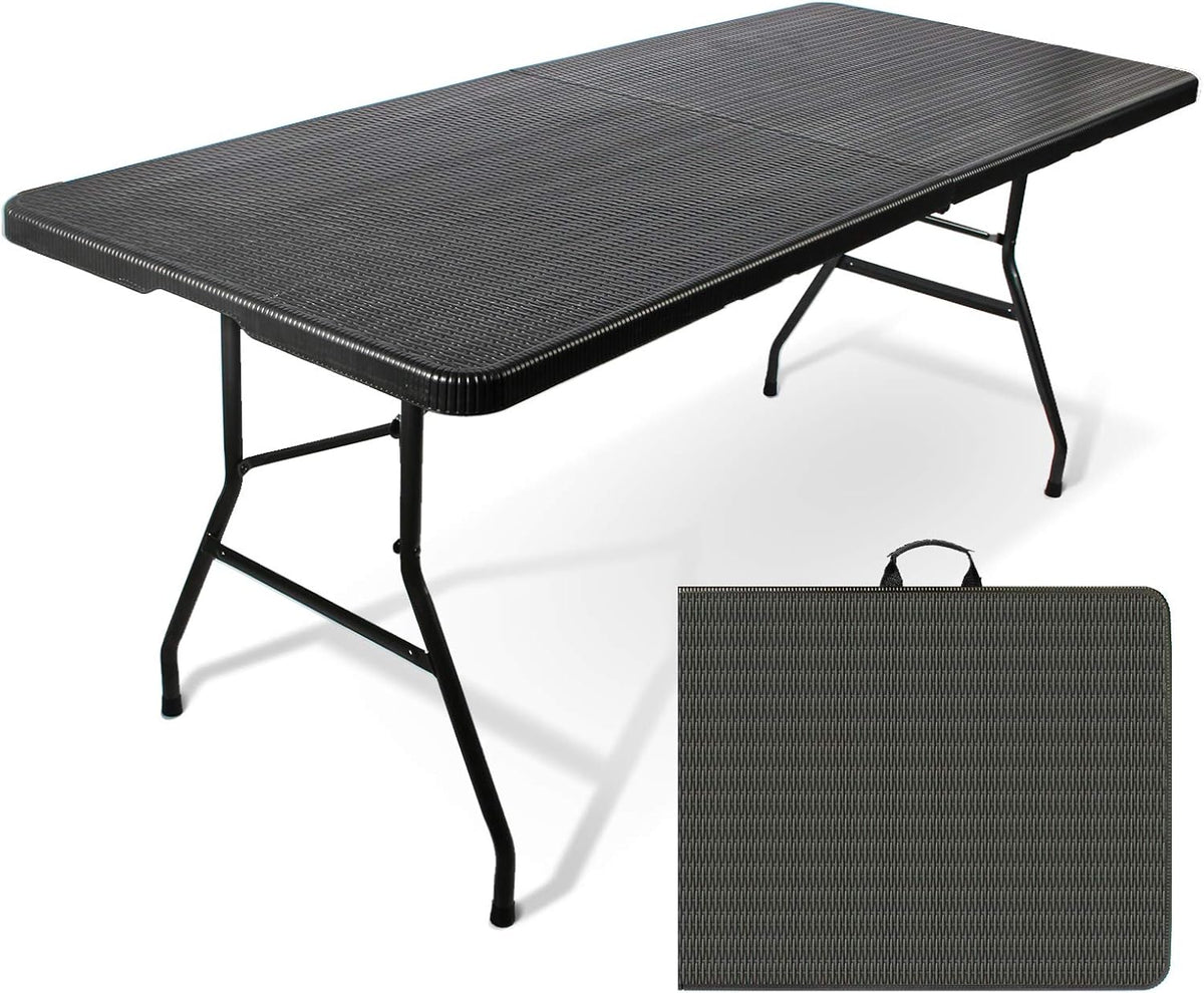 6 Feet Brown Folding Plastic Table U47121