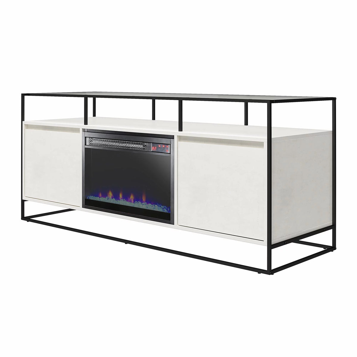 Plaster TV Stand with Electric Fireplace H718092