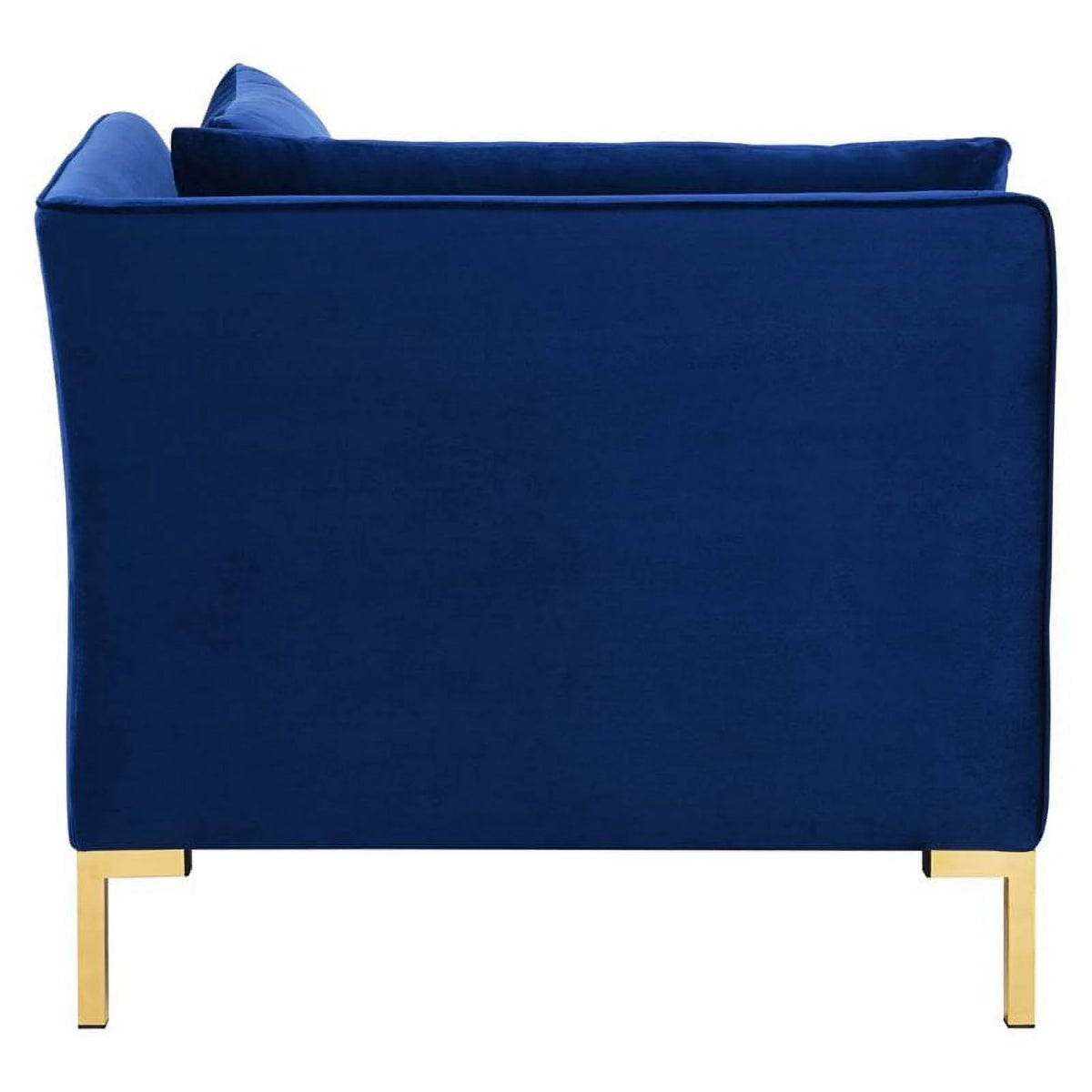 Navy Velvet Upholstered Corner Sectional Chair D60362